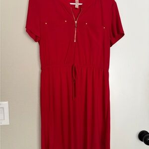 Red Zippered Dress